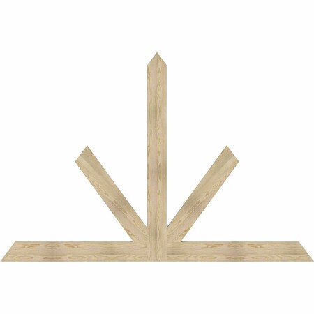 Ekena Millwork Saratoga Rough Sawn Timber Gable Bracket, Douglas Fir, 96"W x 64"H x 2"D x 6"F, 16/12 Pitch GBW096X64X0206SAR00RDF